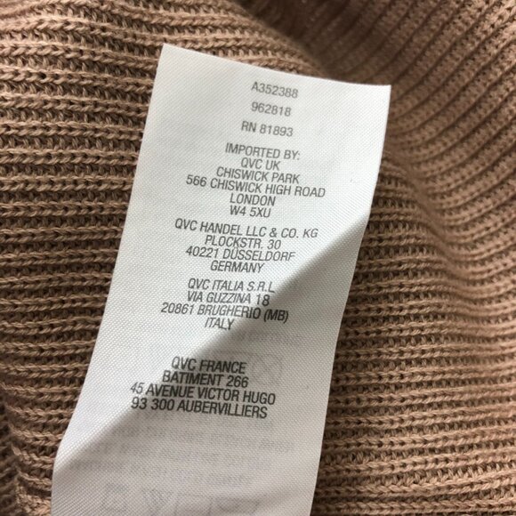 Isaac Mizrahi Live! Womens Sweater Short Sleeve Ruffle Ribbed Knit Brown M - Picture 5 of 5